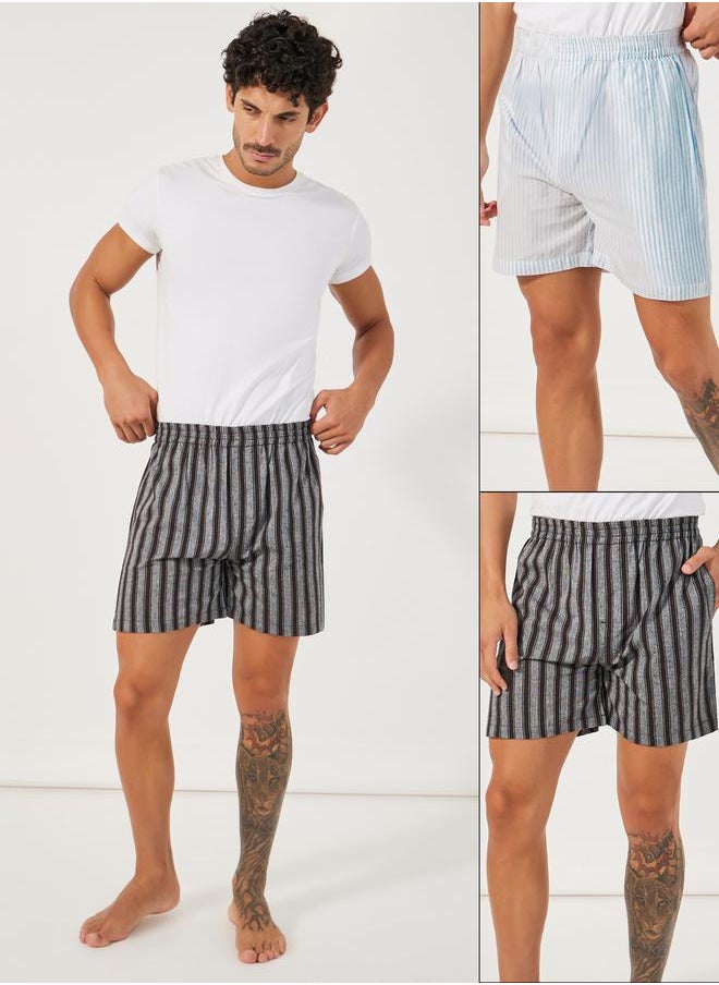 Pack of 2 - Checked Assorted Woven Boxers