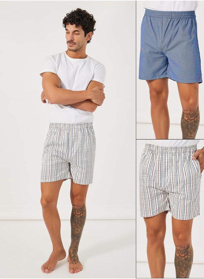 Pack of 2 - Checked Assorted Woven Boxers