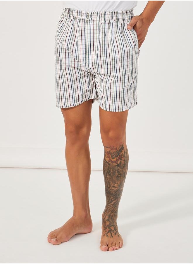 Pack of 2 - Checked Assorted Woven Boxers