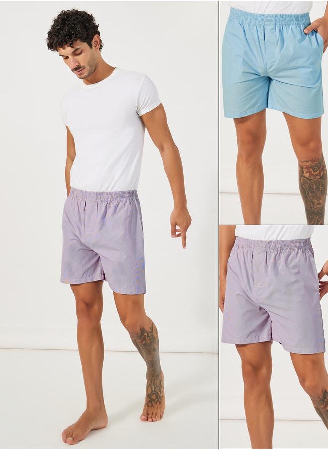Pack of 2 - Checked Assorted Woven Boxers