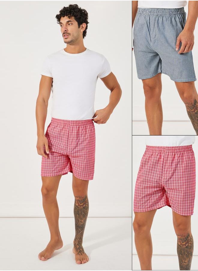 Pack of 2 - Checked Assorted Woven Boxers