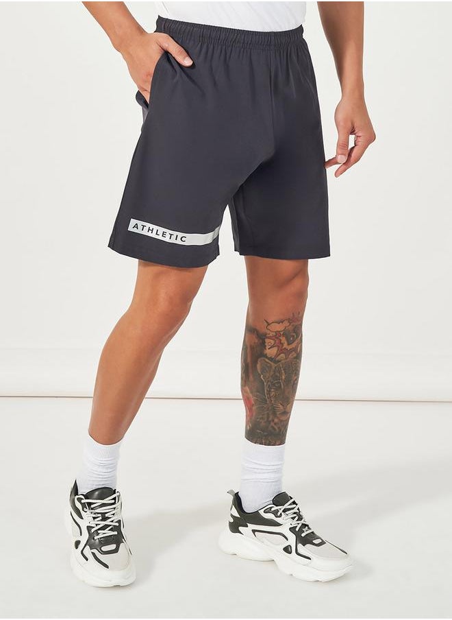 Workout Shorts with Front & Back Print Detail