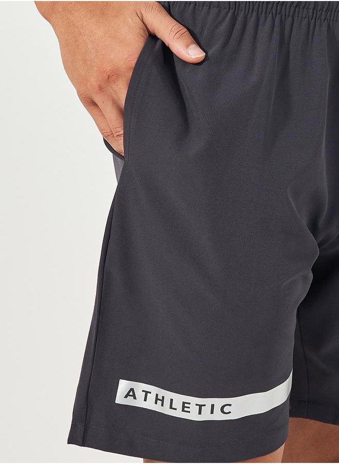 Workout Shorts with Front & Back Print Detail