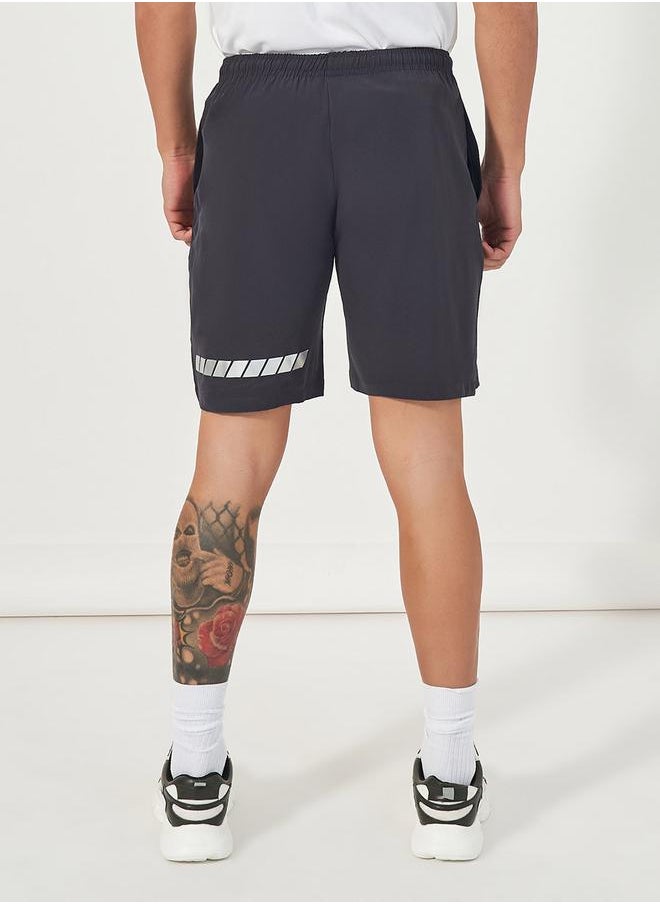 Workout Shorts with Front & Back Print Detail