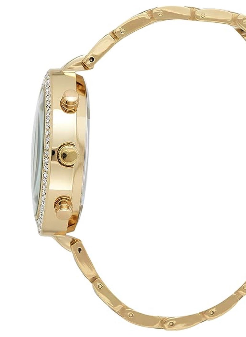 U.S. Polo Assn. Women's Quartz Watch, Analog Display and Gold Plated & black Strap USC40171