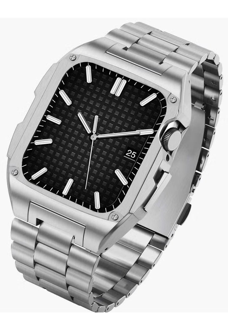 Stainless Silver Watch strap and cover - 49mm