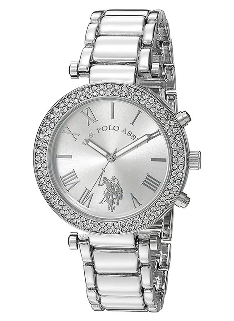 U.S. Polo Assn. Women's Silver Dial Alloy Band Watch - USC40172