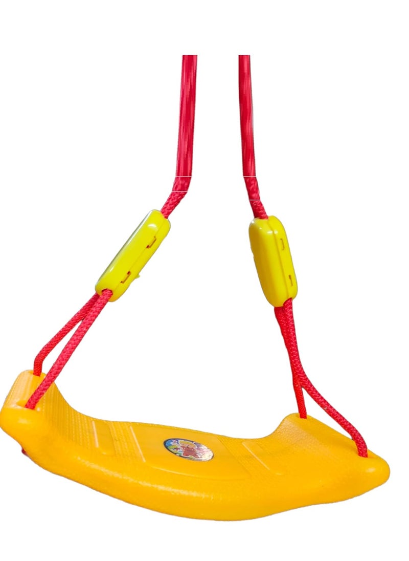 Maanit Rider Jhula for Kids Playing Indoor Outdoor Plastic Swing for Hanging Yellow