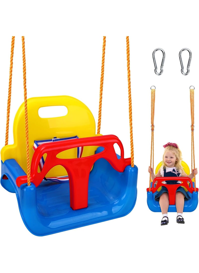 JUMIX 3 in 1 Toddler Swing Set Baby Swing Set for OutdoorIndoor Play Baby Outdoor Swing with Safety Seat for Aged 6 Months to 10 Years Old Swing Set