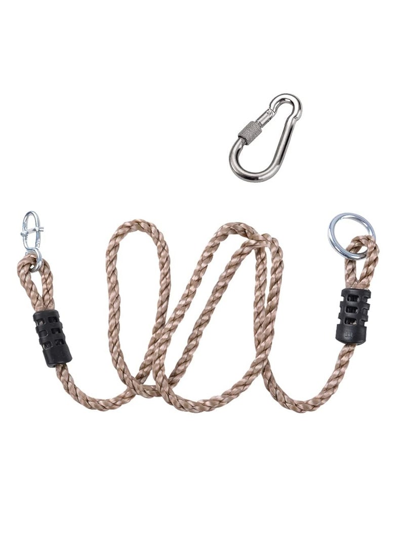 Shopster 1 Tree Swing Nylon Rope for Indoor Outdoor Swings Playground Set Adjustable Hanging Swinging kit with Carabiner Holds to 200 Kgs 6 Feet