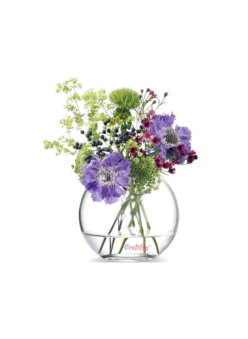 Craftfry Terrarium Glass Bubble Decorative Bowl Fish Bowl Rose Bowl Glass Round Vase Events Decorating Decorative Bowls for Home Decor or Office 8 inch