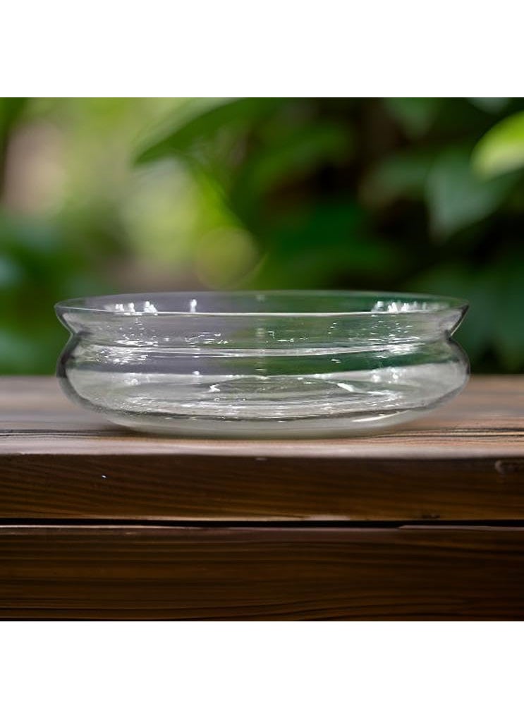SHOBHANA ENTERPRISES Crystal Clear Glass Fish Or Terrarium Or Decorative Bowl For Home Decor Size 6 InchesKolapuri