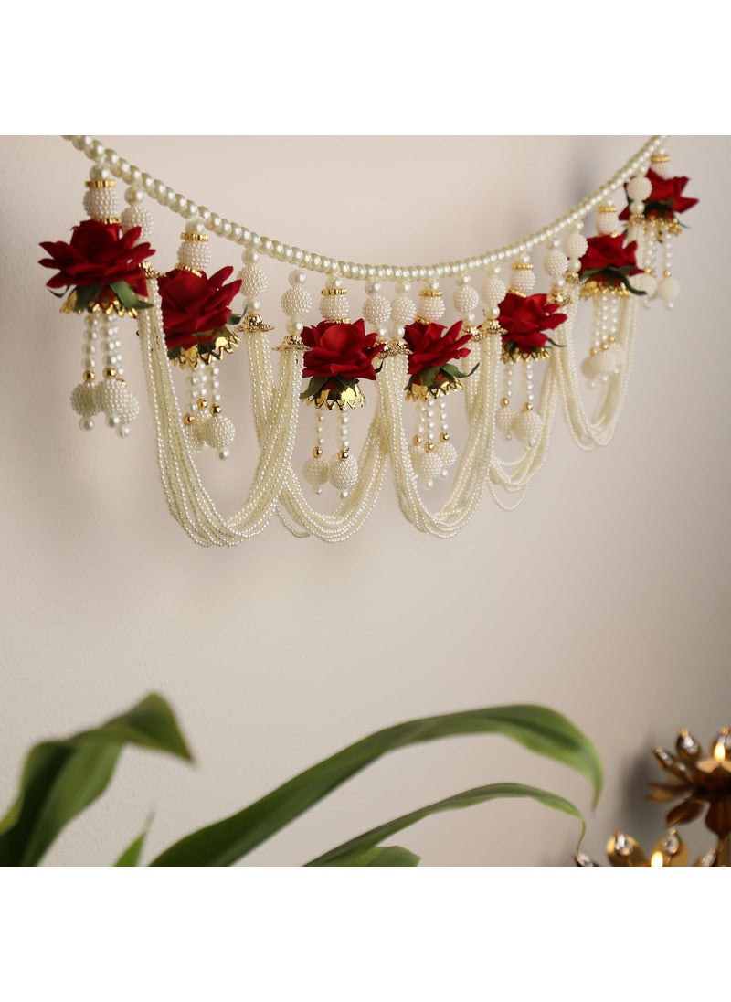CRASTO INDIA Handcrafted Festive TORAN 6 White