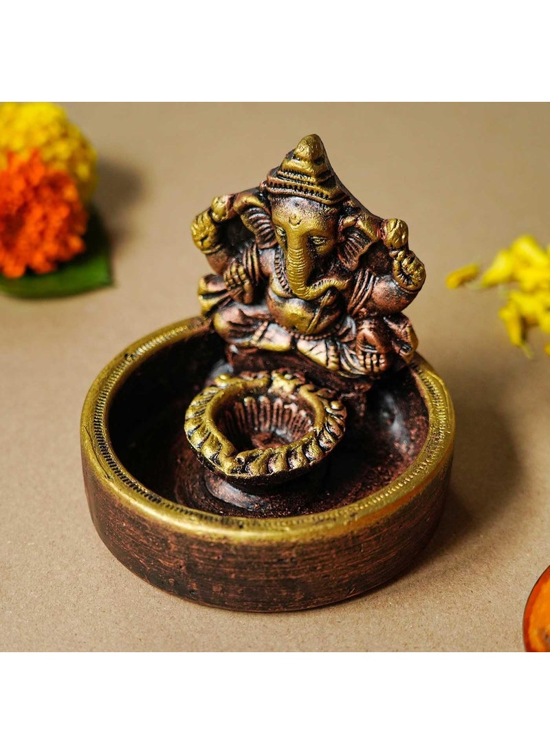 The Handicraftian Exclusive Terracotta Material Modern Ganesh Bowl Diya for Diwali Decoration Items for Home Decor