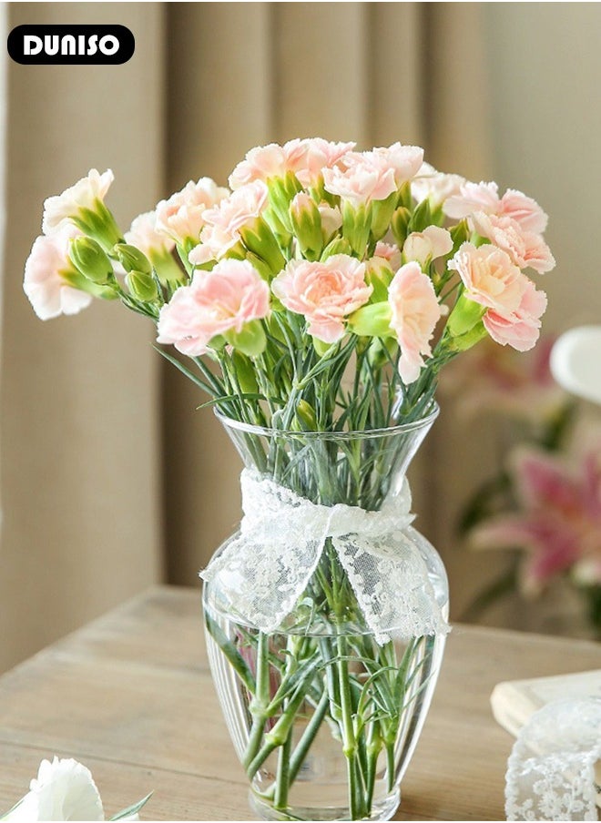 Glass Vase for Flowers Vertical Striped Flower, Vase Modern Desktop Decor, Flower Arrangement Dried Flower Hydroponic Plant Home Office Dining Living Room