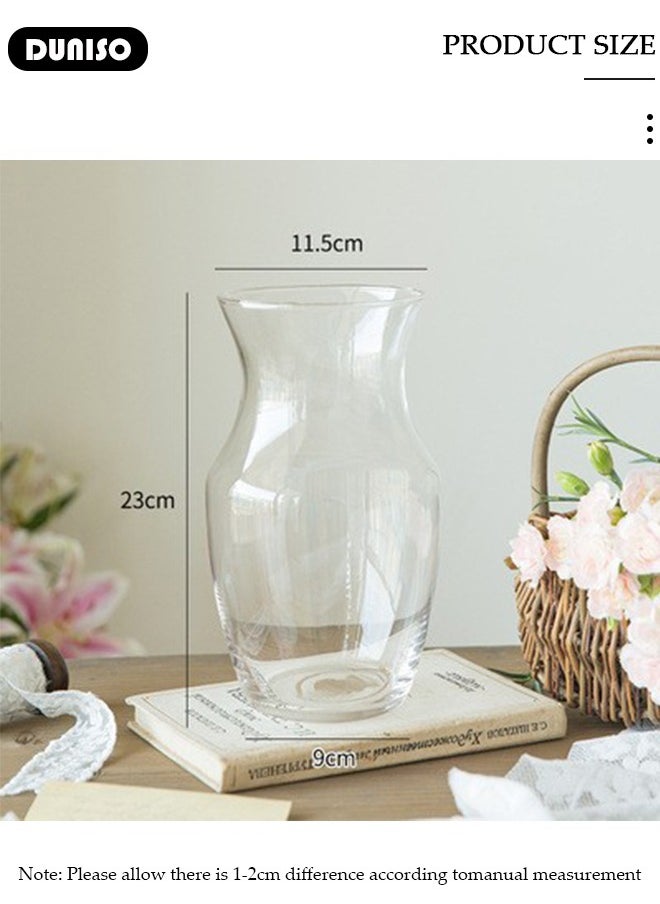 Glass Vase for Flowers Vertical Striped Flower, Vase Modern Desktop Decor, Flower Arrangement Dried Flower Hydroponic Plant Home Office Dining Living Room