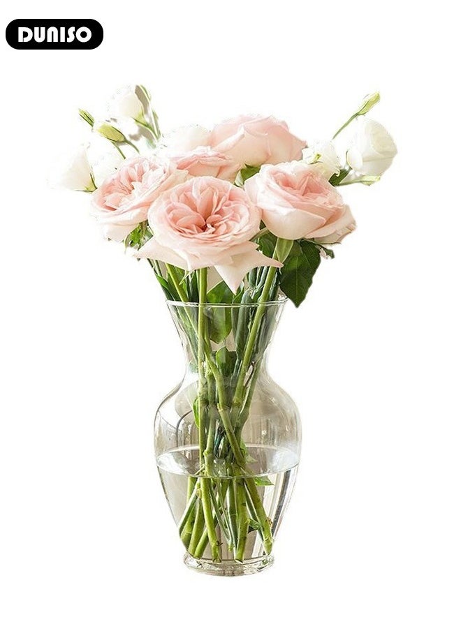 Glass Vase for Flowers Vertical Striped Flower, Vase Modern Desktop Decor, Flower Arrangement Dried Flower Hydroponic Plant Home Office Dining Living Room