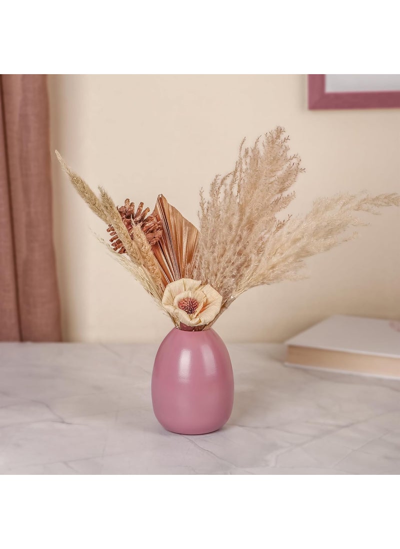 Bohofy Puce flower vase for home decor home decoration items room decoration items flower pots for home decoration metal vase 1 pc