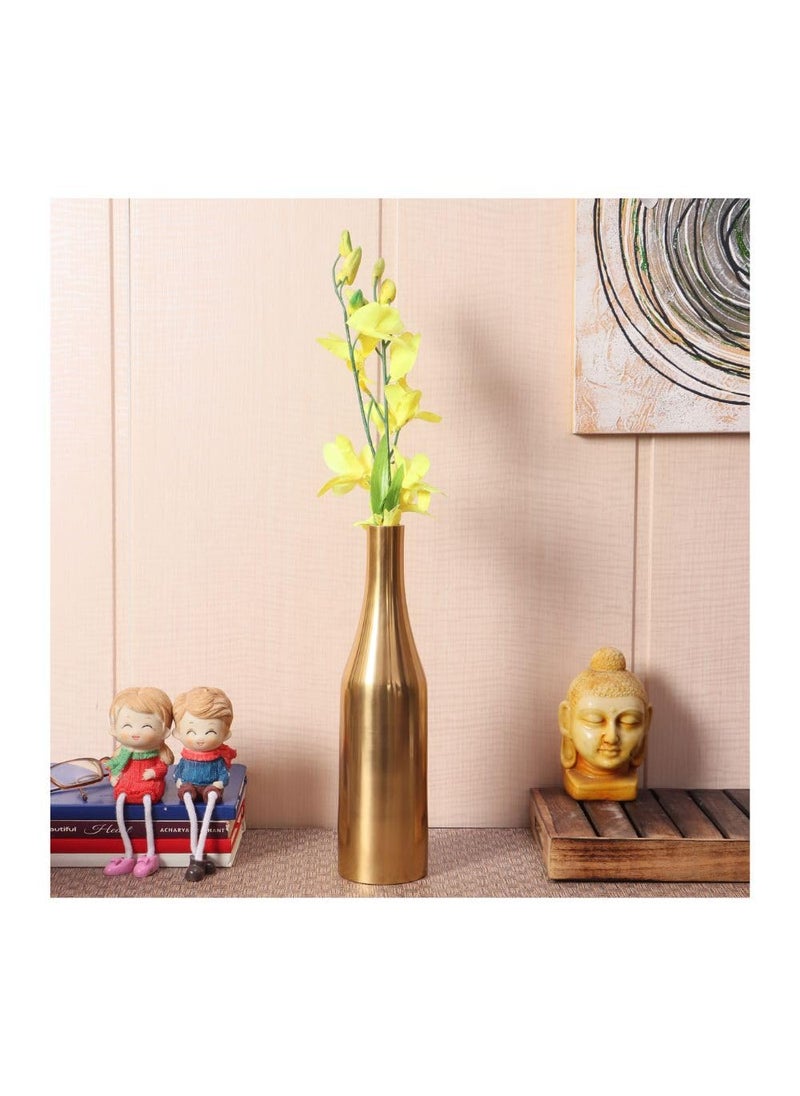 Decor de Maison Handcrafted Champagne Bottle Metal Flower Vase for Home Decor Table Decor Vase for Living Room Bedroom Gold