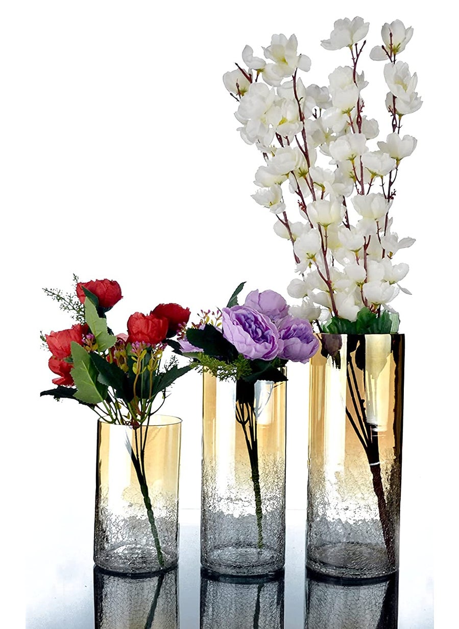 DECENT GLASS Crackle Luster Flower Vase Crackle Luster Style 8