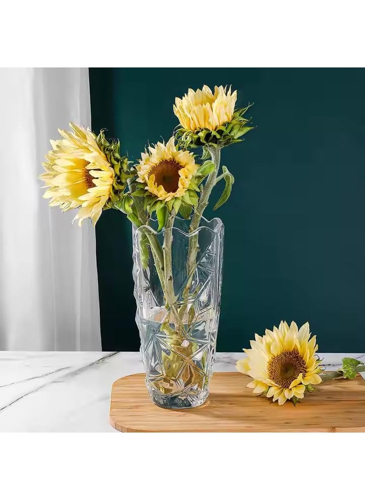 BOTIST Glass Flower Vase Bulk Plant Vases1 Pack Modern Flower Vases for Home Dcor Modern Decorative Flower Vases for Home Decor Centerpiece Living Room Office Wedding or Gifts