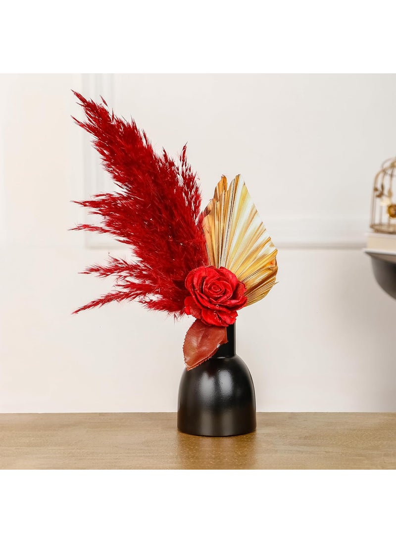 Bohofy black flower vase for home decor home decoration items room decoration items flower pots for home decoration metal vase 1 pc