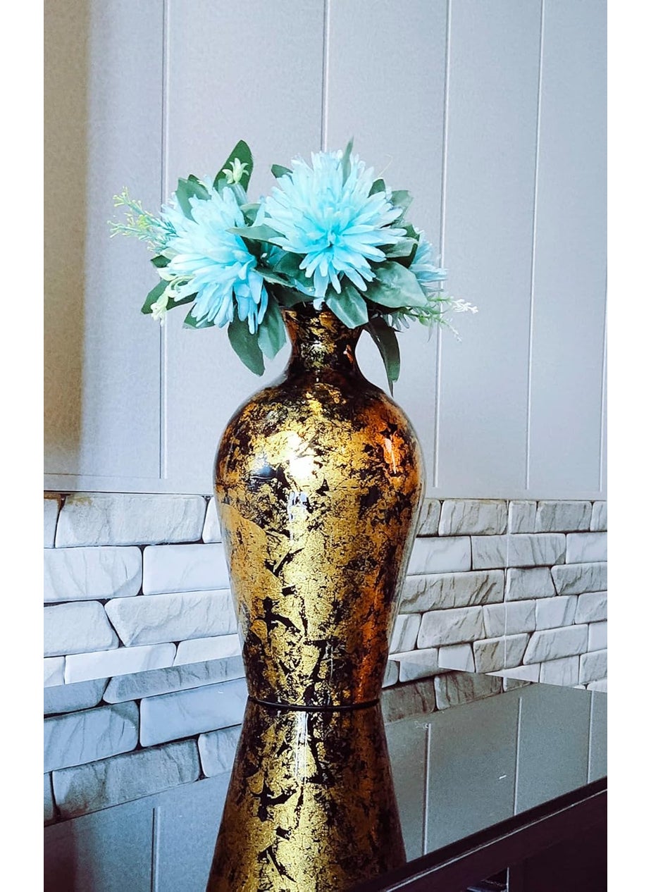 Amishi blissful decor Cast Iron Metal Flower vase for Home Decor and Living Room Vintage Antique Decor Black Gold