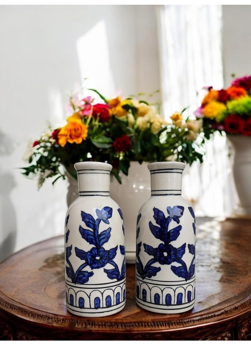MADARKS Home and Living Ceramic Decorative Floral Imprinted Vase Multicolor andpainted Artifacts for Living Room Home Decorative Ceramic Flower Vase