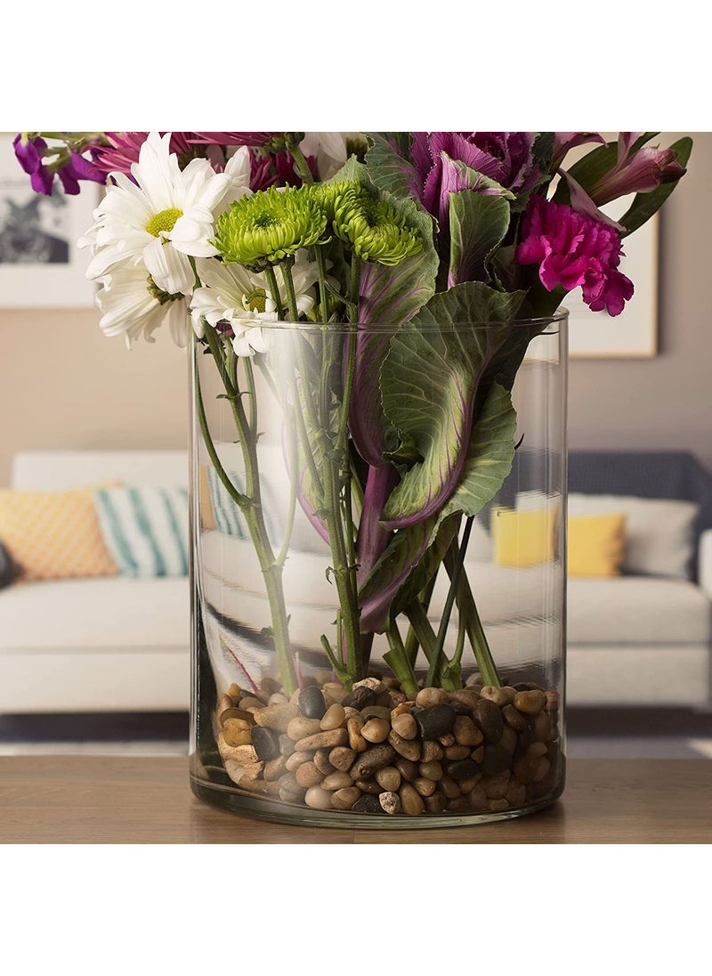 Rishabh Home Decoration Cylinder Shape Glass Vase for Home Dcor Arrangement Flowers Weddings Event Decorative Items