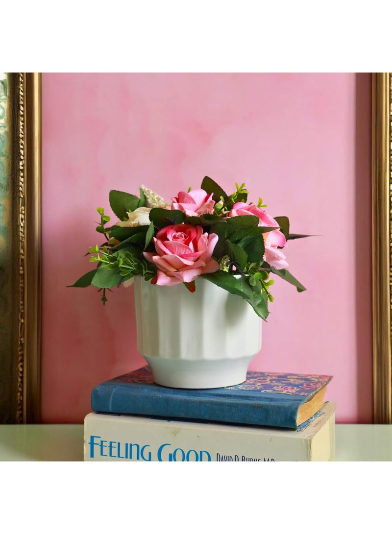 Kawai Homes Rose Big Flower vase with Flowers for Living Room Bedroom Office Home Flower Large Pot Plants Decoration Decorative Items