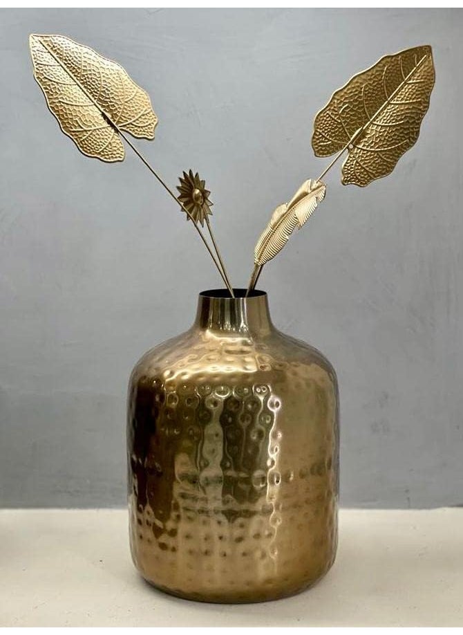 Urban Born Metal Flower Vase for Home and Living Room Table Decor Antique Copper Gold Finish Medium