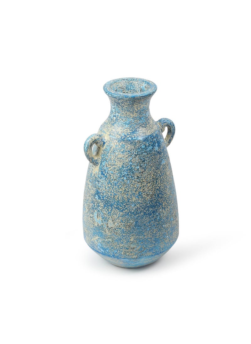 Habere IndiaAll The Cultures Fabricating India Decor Vases Flower Pot for Home Decoration Items for Living Room Table Decor Bottle Blue L26 x W26 x H45 cm