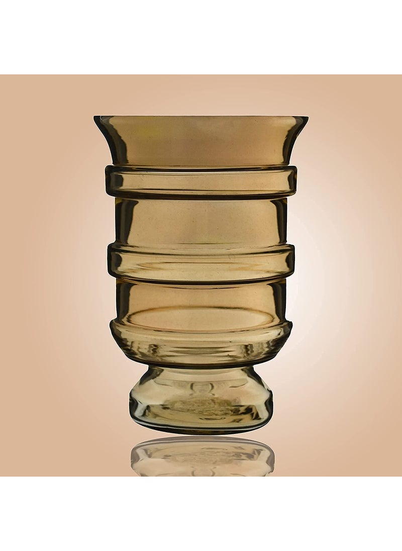 DECENT GLASS Luster Flower Vase Amber