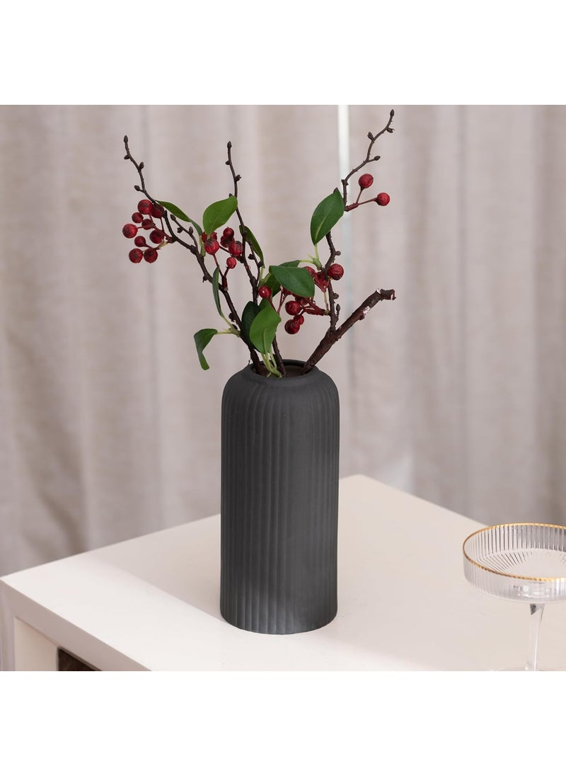 The Decor Mantra Modern Decorative Vases for Home Decor Centerpieces Kitchen Office or Living Room with Unique Quality for Home Decor Center Table Flowers Pot Medium Vase Black