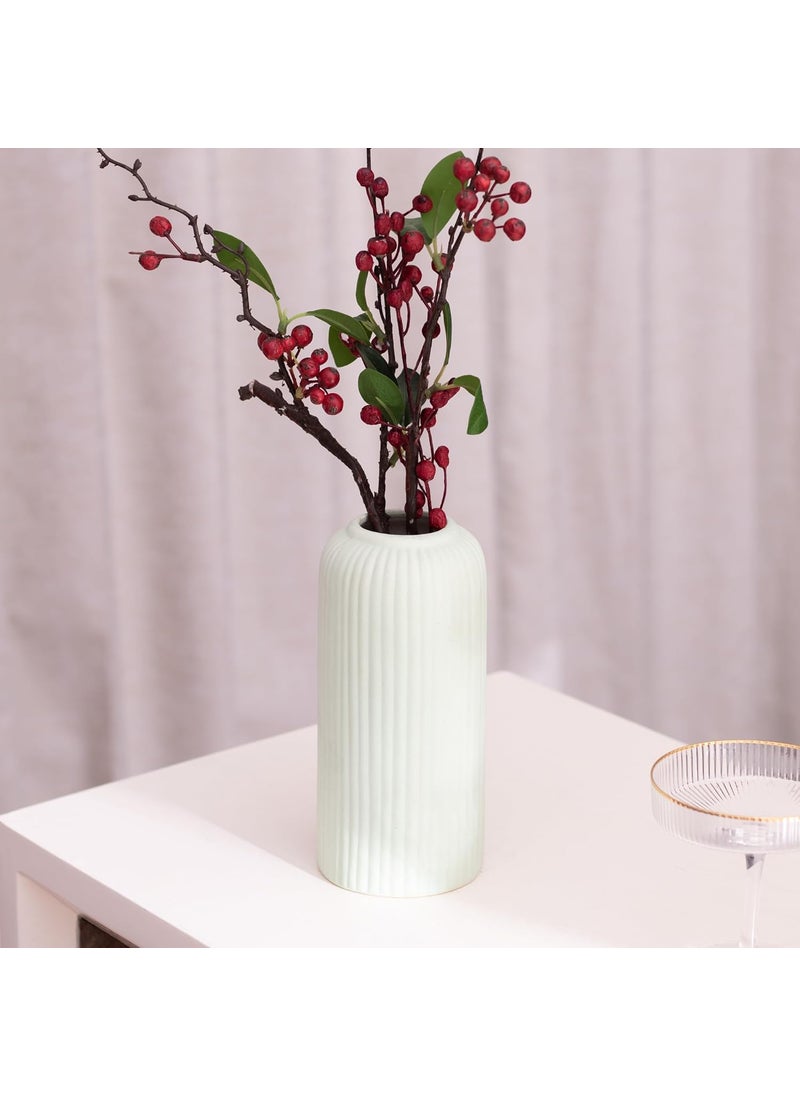 The Decor Mantra Modern Decorative Vases for Home Decor Centerpieces Kitchen Office or Living Room with Unique Quality for Home Decor Center Table Flowers Pot Medium Vase Green