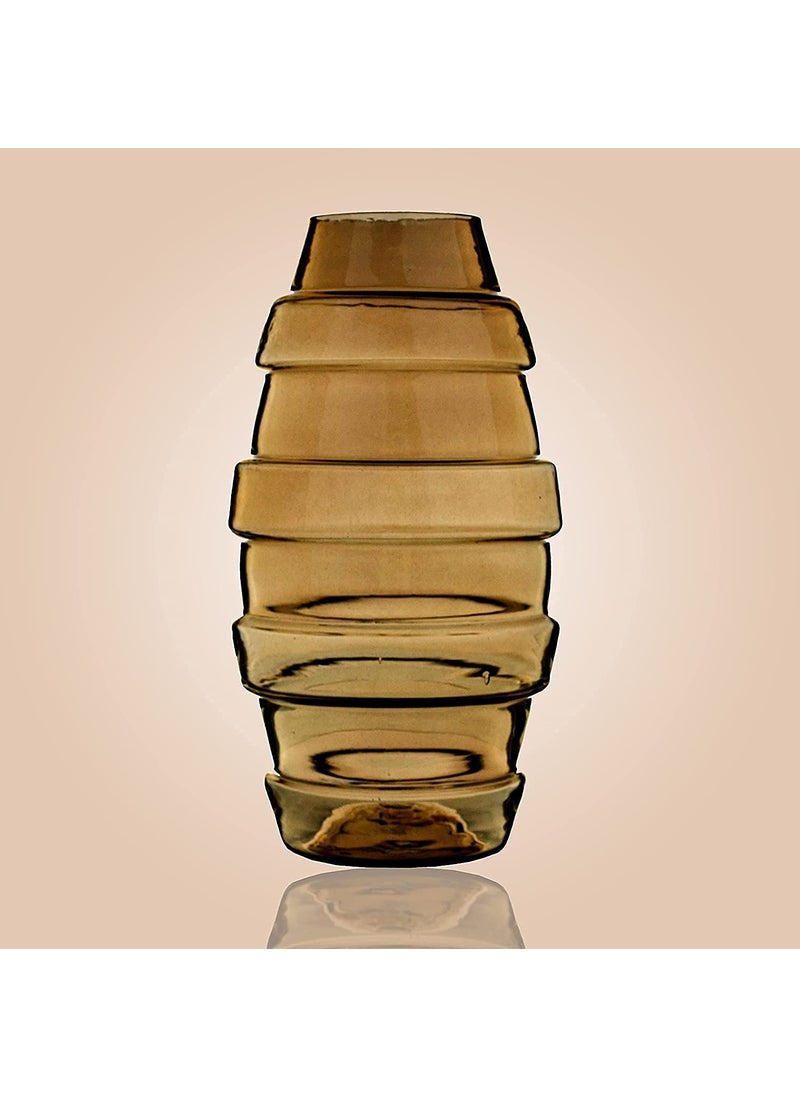 DECENT GLASS Luster Flower Vase Amber