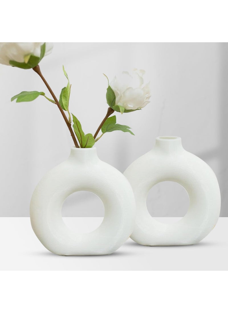 Purezento Beautiful Ceramic Decorative Vases with Unique Quality for Home Decor Center Table Flowers Pot Bedroom Side Corners Living Room Decoration Party Centerpieces 66 Inch Pack of 2 Multi