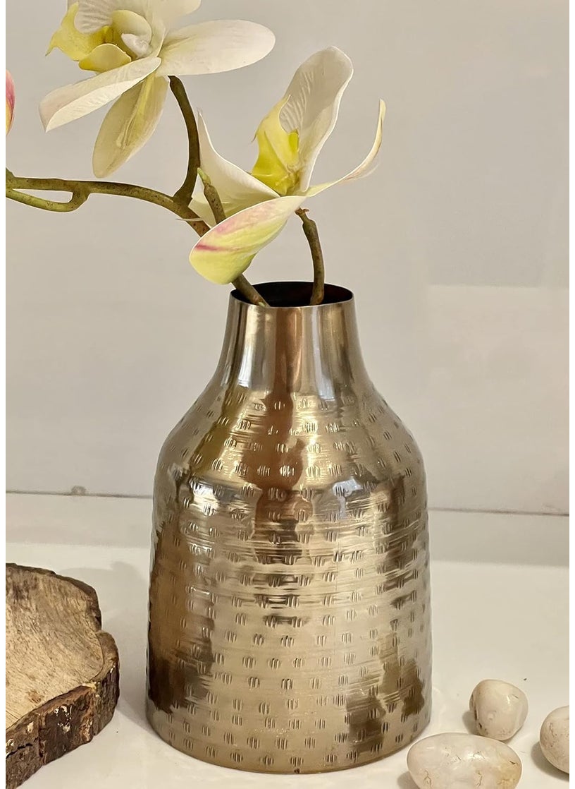 Urban Born Metal Flower vase for Home Decor and Living Room Vintage Decor Antique Decor for Home dcor Shinny Gold