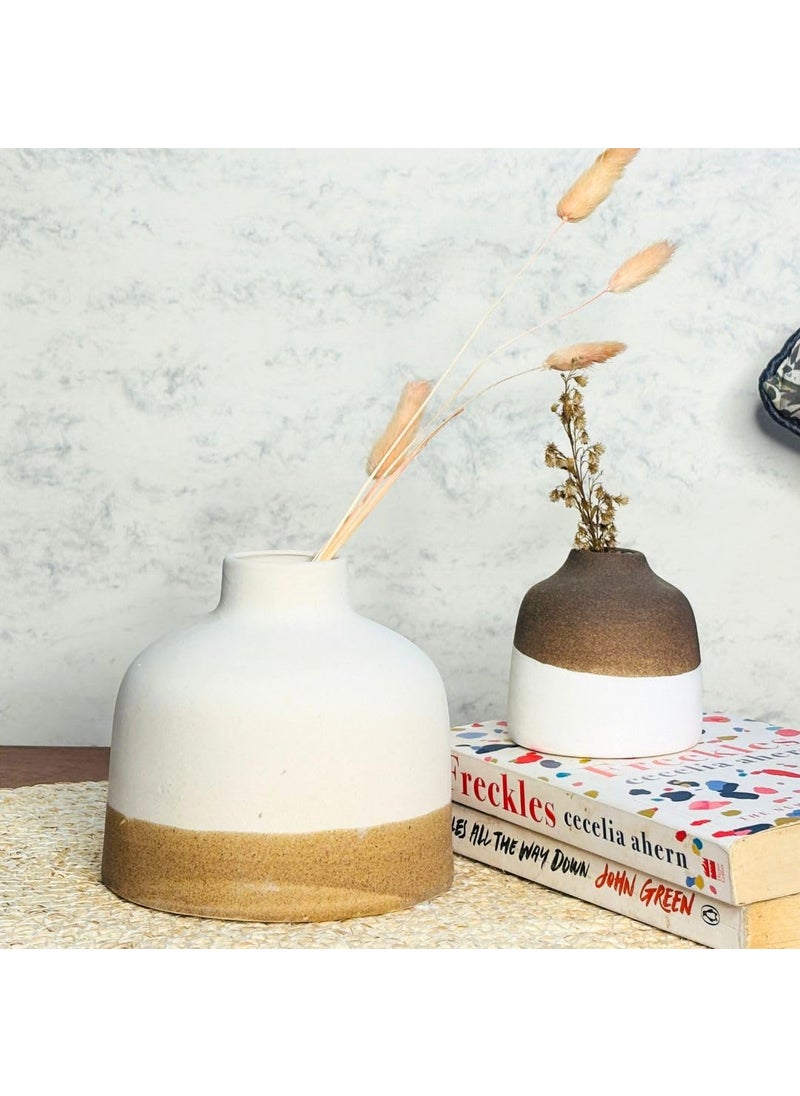 Decor Doers Handmade Ceramic Flower Vase use for Home Decoration Gifting Purpose Set of 1