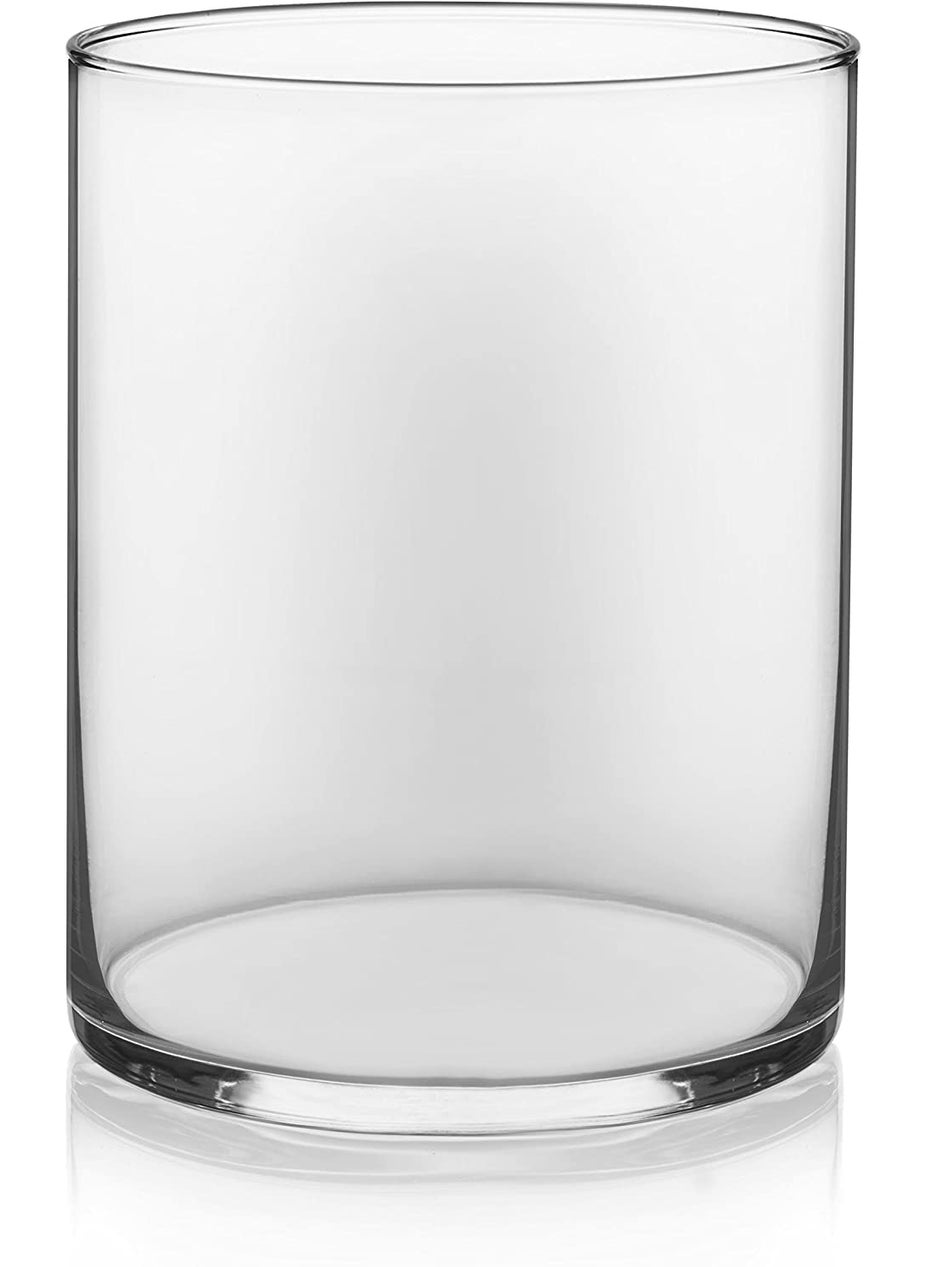Rishabh Home Decoration Glass Clear Cylinder Vase Floral Cylinder Glass Vase for Weddings Events Decorating Arrangements Flowers Office or Home 6 x 8