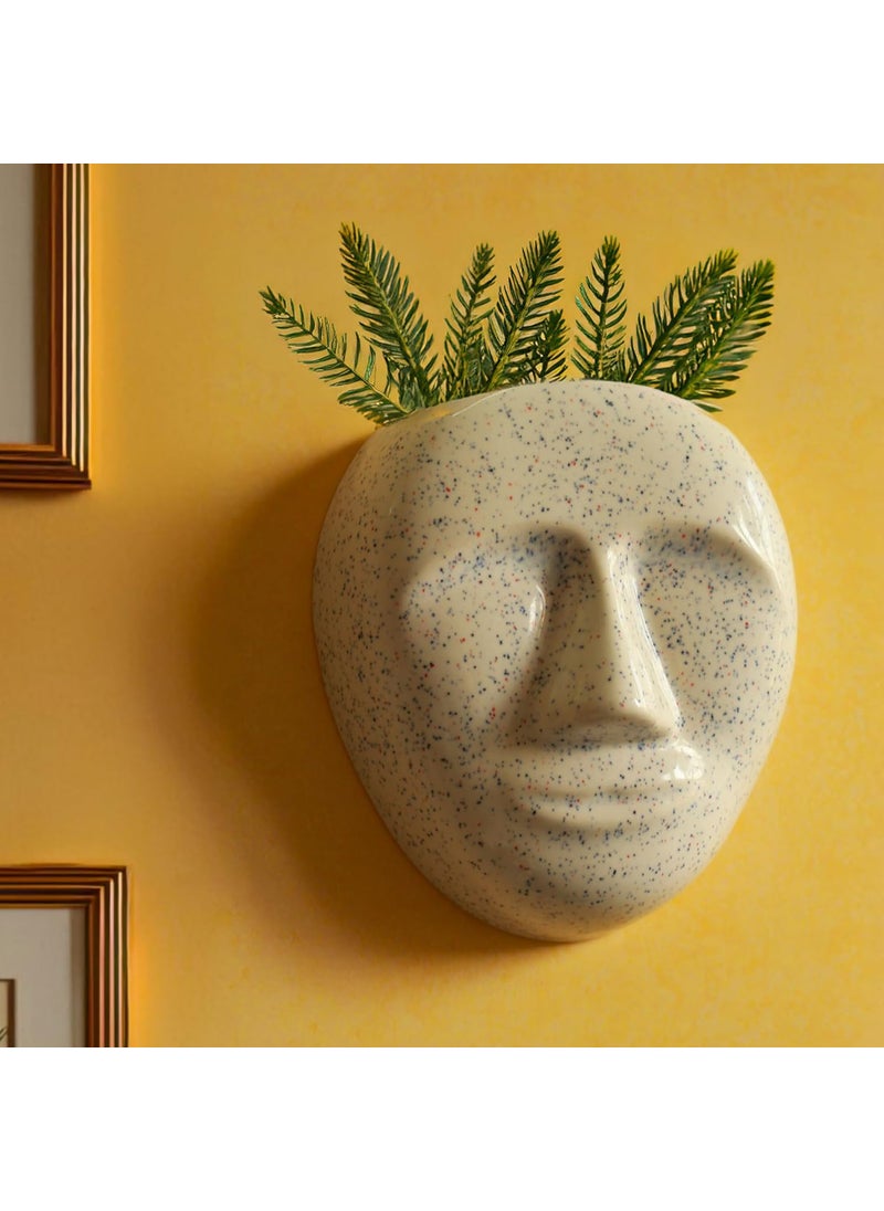 Kawai Homes Ceramic Face Vase Hanging Abstract White Aesthetic Flower Vase for Living Room Wall Decoration Home Decor