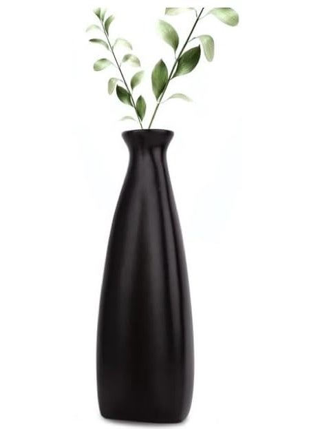 URBAN SENSE Triangular Bottle vase Bottle Shape Flower Vase Money Plant vase for Home Decor Vase for Home Decor Room Decor Items Home Centre Decor Items Matte Black Single