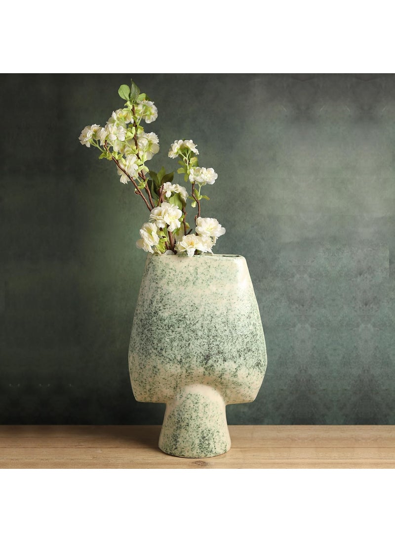 Habere IndiaAll The Cultures Fabricating India Ceramic Vases for Home Decor Vase for Living Room Flower Pot for Living Room Decorative Items for Home Flower Vase L L28xW14xH39 CM