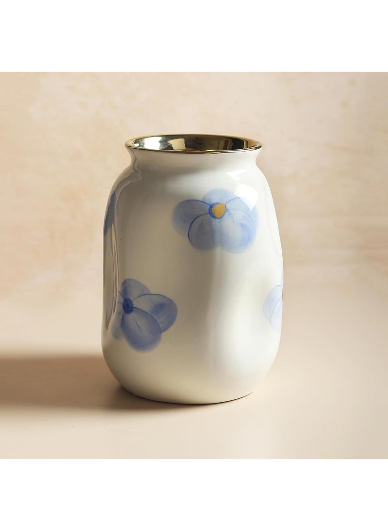 Habere IndiaAll The Cultures Fabricating India Ceramic Vase Flower Vase Vases for Home Decor Table Decor Room Decor Aesthetic Vase for Living Room L175xW175xH235 CM