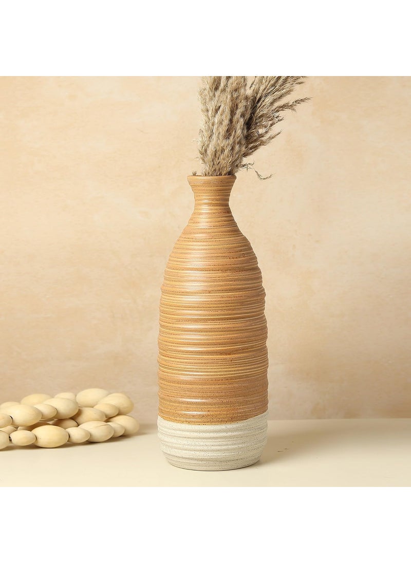 Habere IndiaAll The Cultures Fabricating India Ceramic Vases for Home Decor Flower Pot for Living Room Decorative Items for Home Small Flower Vase Ceramic Vase M L15xW15xH38 CM