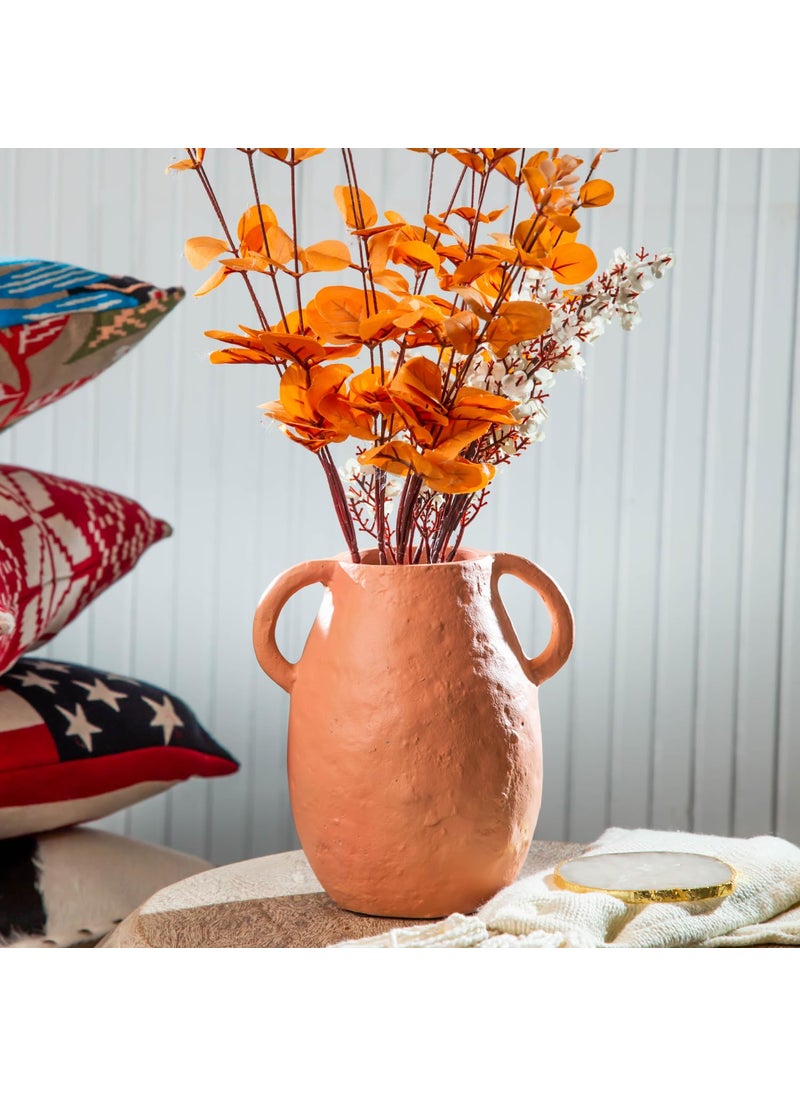 LIVING SHAPES Panter Vase Elegant Aluminium Vase with Textured Finish and Handles