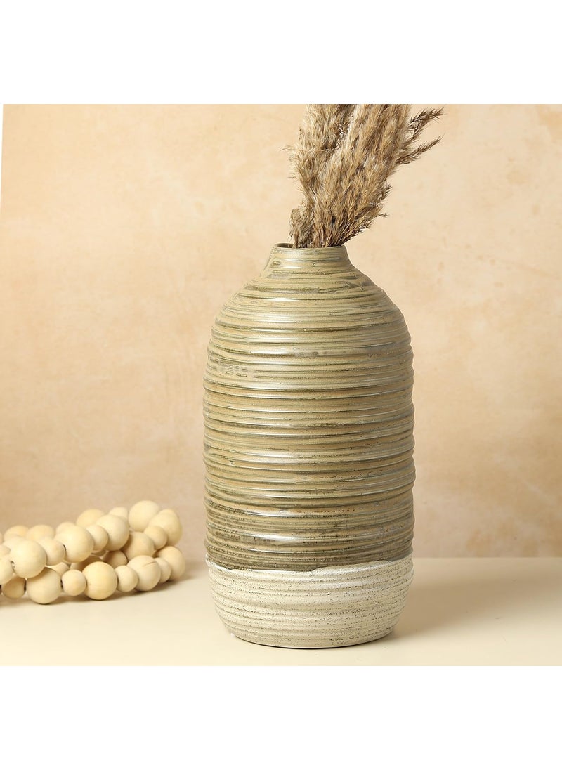 Habere IndiaAll The Cultures Fabricating India Ceramic Vases for Home Decor Room Decor Aesthetic Flower Vase Big Vase for Living Room Small Flower Vase Ceramic Vase M L17xW17xH31 CM