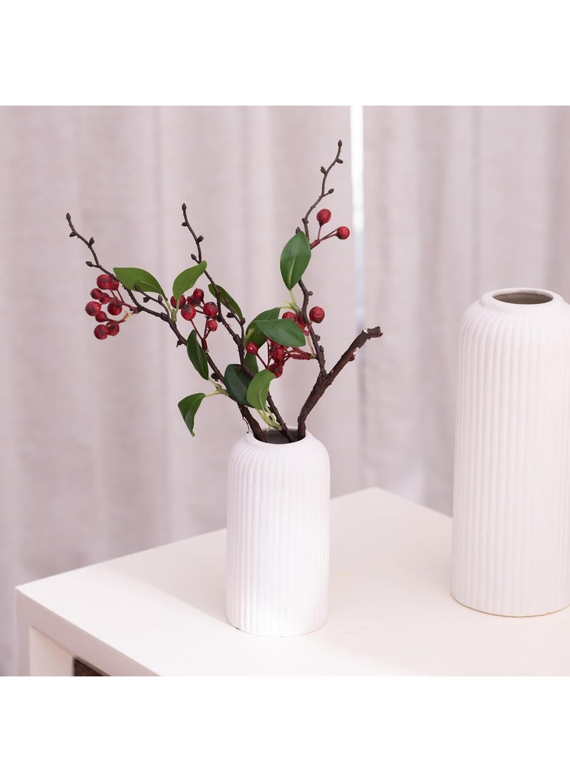 The Decor Mantra Modern Decorative Vases for Home Decor Centerpieces Kitchen Office or Living Room with Unique Quality for Home Decor Center Table Flowers Pot Small Vase White