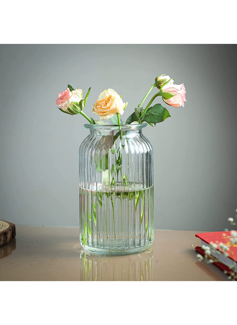 VIKIJO 1 Pack 75 Inch Tall Glass Flower Vases Bulk Plant Vases Modern Flower Vases for Home Dcor Modern Decorative Vase for Centerpiece Living Room Office Wedding or Gifts
