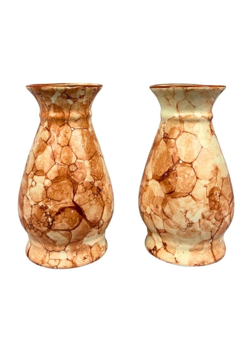 Shambhava Ceramic Pair of Vases Flower Vase for Pampas Grass Money Plant Live Plants Decorative Vases for Home Decor ModelG